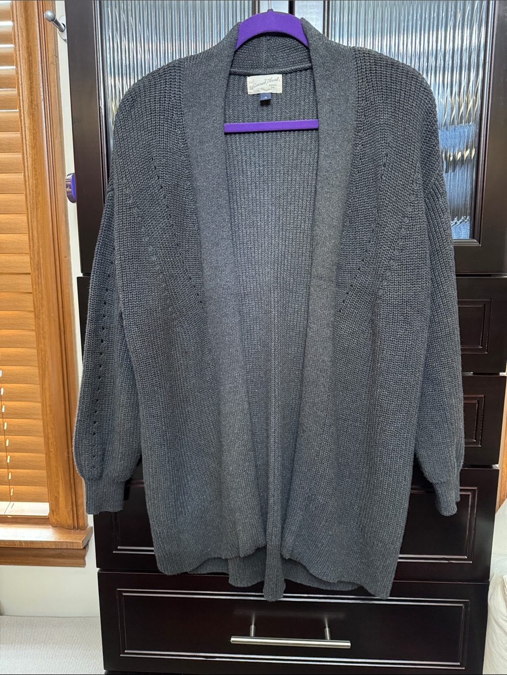 Universal Thread Charcoal Open-Front Knit Cardigan - Women